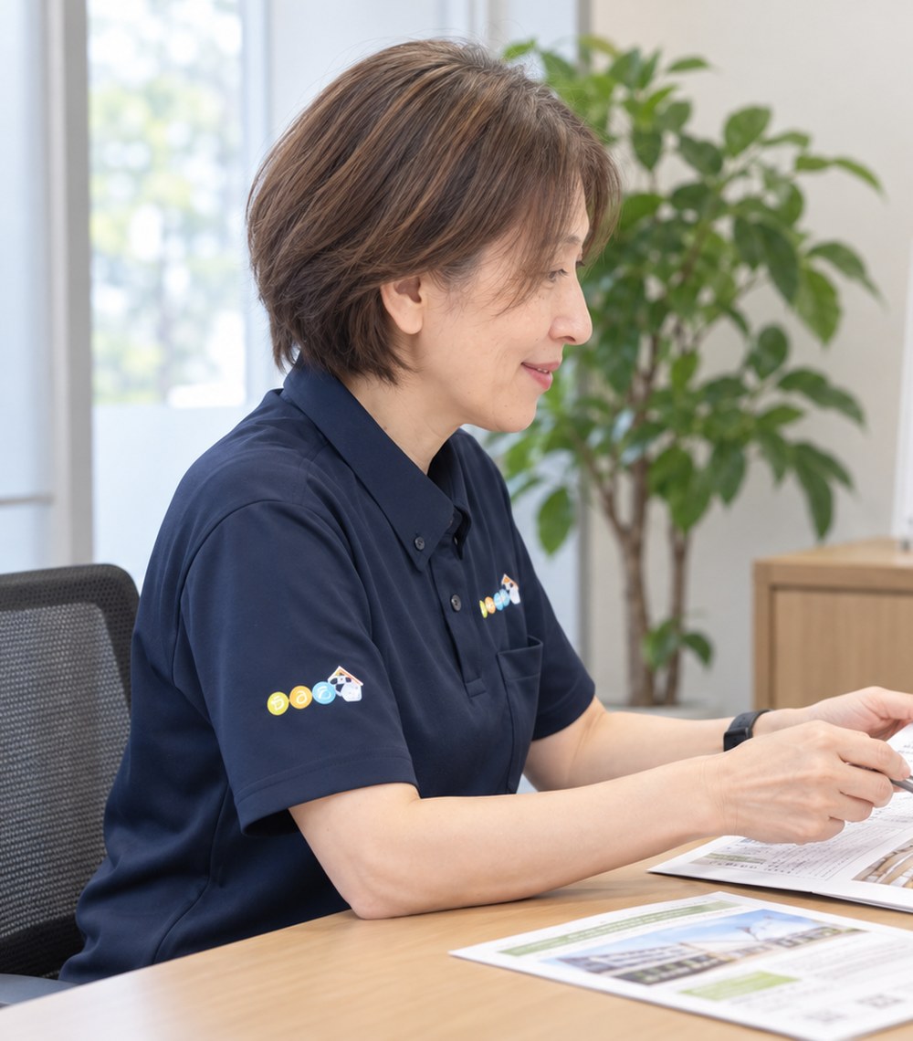 施設の資料を確認する作業療法士の平間